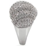 1W020 - Rhodium Brass Ring with AAA Grade CZ in Clear - Alamode - Flyclothing LLC
