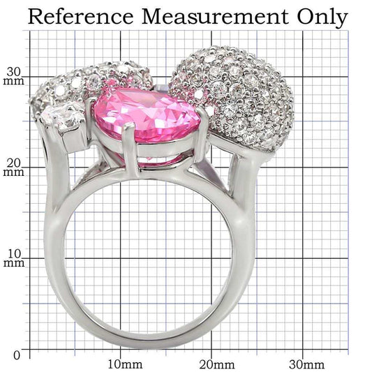 1W021 - Rhodium Brass Ring with AAA Grade CZ in Multi Color - Alamode - Flyclothing LLC