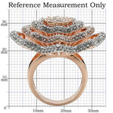 1W023 - Rose Gold + Rhodium Brass Ring with Top Grade Crystal in Clear - Alamode - Flyclothing LLC