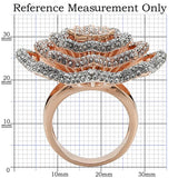 1W023 - Rose Gold + Rhodium Brass Ring with Top Grade Crystal  in Clear - Alamode