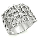 1W024 - Rhodium Brass Ring with AAA Grade CZ in Clear - Alamode - Flyclothing LLC