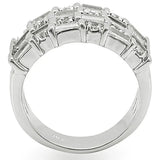 1W024 - Rhodium Brass Ring with AAA Grade CZ in Clear - Alamode - Flyclothing LLC