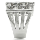 1W024 - Rhodium Brass Ring with AAA Grade CZ in Clear - Alamode - Flyclothing LLC