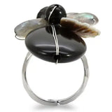 LOA594 - Antique Tone Brass Ring with Assorted in Multi Color - Alamode - Flyclothing LLC