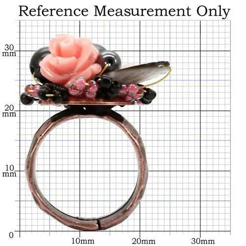 LOA596 - Antique Tone Brass Ring with Assorted in Multi Color - Alamode - Flyclothing LLC