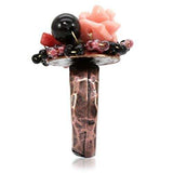 LOA596 - Antique Tone Brass Ring with Assorted in Multi Color - Alamode - Flyclothing LLC