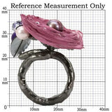 LOA600 - Antique Tone Brass Ring with Assorted in Multi Color - Alamode - Flyclothing LLC