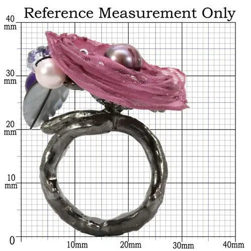 LOA600 - Antique Tone Brass Ring with Assorted in Multi Color - Alamode - Flyclothing LLC