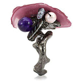 LOA600 - Antique Tone Brass Ring with Assorted in Multi Color - Alamode - Flyclothing LLC