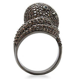 1W080 - Ruthenium Brass Ring with AAA Grade CZ in Multi Color - Alamode - Flyclothing LLC