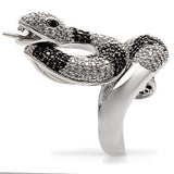 1W081 - Rhodium + Ruthenium Brass Ring with AAA Grade CZ in Black Diamond - Alamode - Flyclothing LLC
