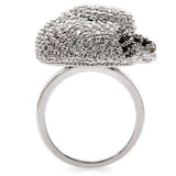 1W083 - Rhodium + Ruthenium Brass Ring with AAA Grade CZ in Black Diamond - Alamode - Flyclothing LLC