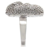 1W083 - Rhodium + Ruthenium Brass Ring with AAA Grade CZ in Black Diamond - Alamode - Flyclothing LLC