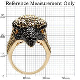 1W084 - Gold+Ruthenium Brass Ring with AAA Grade CZ in Multi Color - Alamode - Flyclothing LLC
