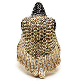 1W084 - Gold+Ruthenium Brass Ring with AAA Grade CZ in Multi Color - Alamode - Flyclothing LLC