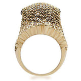 1W084 - Gold+Ruthenium Brass Ring with AAA Grade CZ in Multi Color - Alamode - Flyclothing LLC
