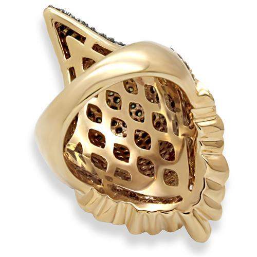 1W084 - Gold+Ruthenium Brass Ring with AAA Grade CZ in Multi Color - Alamode - Flyclothing LLC