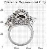 1W085 - Rhodium Brass Ring with AAA Grade CZ  in Multi Color - Alamode