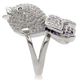 1W085 - Rhodium Brass Ring with AAA Grade CZ in Multi Color - Alamode - Flyclothing LLC