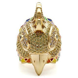 1W087 - Gold Brass Ring with AAA Grade CZ  in Multi Color - Alamode