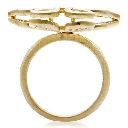 1W096 - Matte Gold Brass Ring with AAA Grade CZ in Multi Color - Alamode - Flyclothing LLC