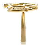 1W096 - Matte Gold Brass Ring with AAA Grade CZ in Multi Color - Alamode - Flyclothing LLC