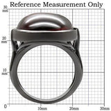 1W100 - Ruthenium Brass Ring with AAA Grade CZ in Garnet - Alamode - Flyclothing LLC