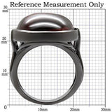 1W100 - Ruthenium Brass Ring with AAA Grade CZ  in Garnet - Alamode