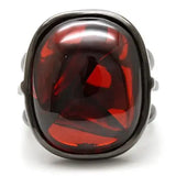 1W100 - Ruthenium Brass Ring with AAA Grade CZ in Garnet - Alamode - Flyclothing LLC