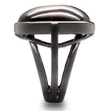 1W100 - Ruthenium Brass Ring with AAA Grade CZ in Garnet - Alamode - Flyclothing LLC