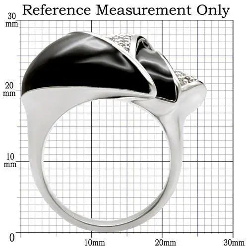 1W105 - Rhodium Brass Ring with AAA Grade CZ in Clear - Alamode - Flyclothing LLC