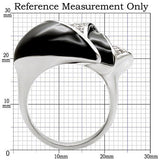 1W105 - Rhodium Brass Ring with AAA Grade CZ  in Clear - Alamode