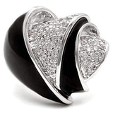 1W105 - Rhodium Brass Ring with AAA Grade CZ in Clear - Alamode - Flyclothing LLC
