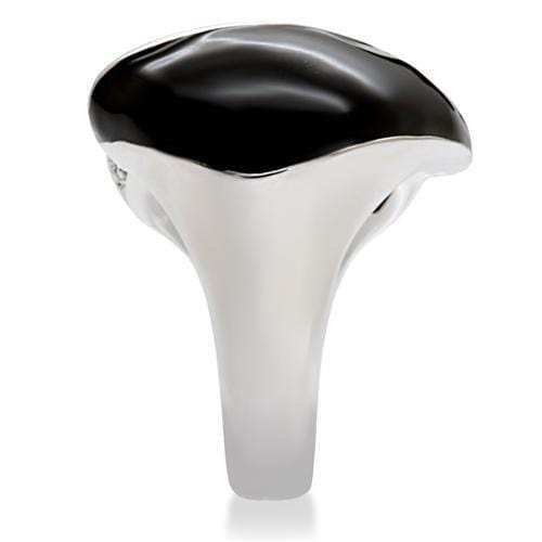 1W105 - Rhodium Brass Ring with AAA Grade CZ in Clear - Alamode - Flyclothing LLC