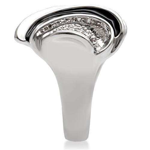1W105 - Rhodium Brass Ring with AAA Grade CZ in Clear - Alamode - Flyclothing LLC