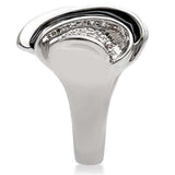 1W105 - Rhodium Brass Ring with AAA Grade CZ in Clear - Alamode - Flyclothing LLC