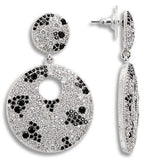 1W122 - Imitation Rhodium Brass Earrings with AAA Grade CZ in Black Diamond - Alamode - Flyclothing LLC