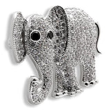 1W125 - Imitation Rhodium Brass Brooches with AAA Grade CZ  in Black Diamond - Alamode