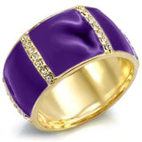 1W145 - Gold Brass Ring with Top Grade Crystal  in Clear - Alamode