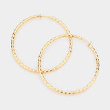 2.25 Inch Metal Hoop Clip On Earrings - Madeline Love - Flyclothing LLC