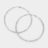 2.25" Textured Metal Hoop Clip on Earrings - Madeline Love - Flyclothing LLC
