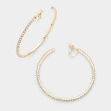 2.5 inch Rhinestone Hoop Clip on Earrings - Madeline Love - Flyclothing LLC