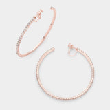 2.5 inch Rhinestone Hoop Clip on Earrings - Madeline Love - Flyclothing LLC