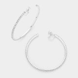 2.5 inch Rhinestone Hoop Clip on Earrings - Madeline Love - Flyclothing LLC