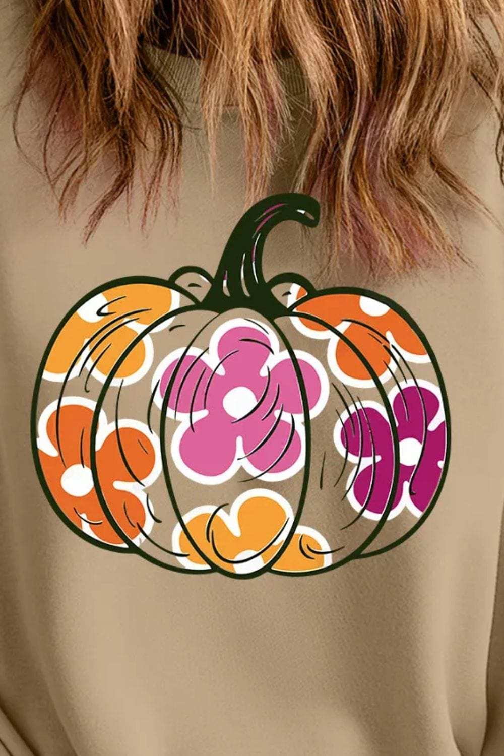 Plus Size Pumpkin Graphic Dropped Shoulder Sweatshirt - Trendsi - Flyclothing LLC