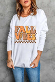 Letter Graphic Round Neck Long Sleeve Sweatshirt - Trendsi - Flyclothing LLC
