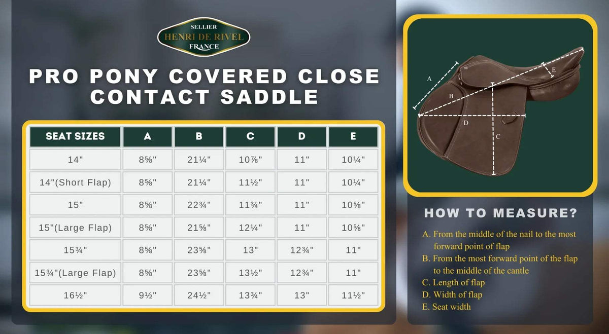 Henri de Rivel Pro Pony Covered Close Contact Saddle - Breeches.com - Flyclothing LLC