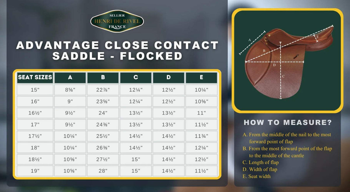 Henri de Rivel Advantage Close Contact Saddle - Flocked - Breeches.com - Flyclothing LLC