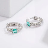 925 Sterling Silver Inlaid Zircon Earrings - Trendsi