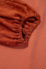 Swiss Dot Mock Neck Balloon Sleeve Blouse - Trendsi - Flyclothing LLC